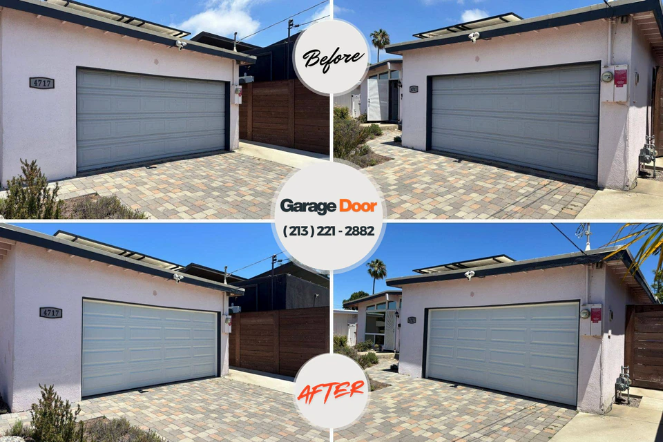 Before and after: garage door spring repair Glen Rose, TX